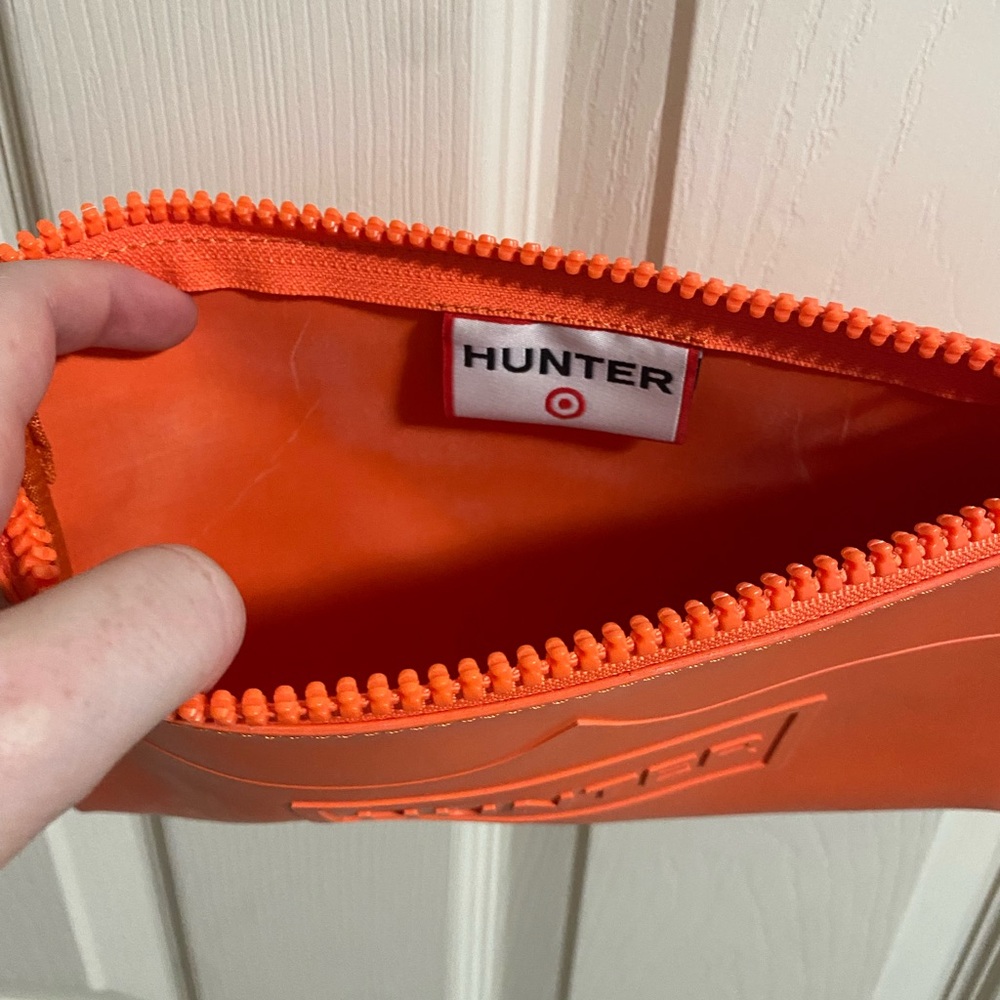 Orange zippered wristlet